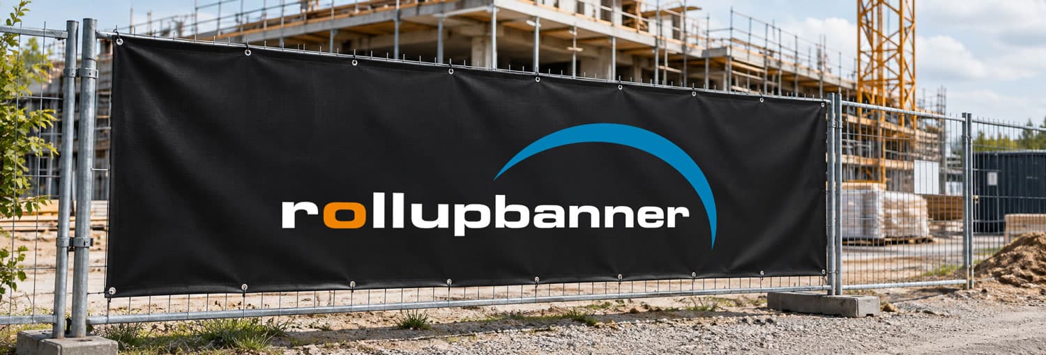 Reklamebanner til byggeplads og facade med tæt dug eller åbent net